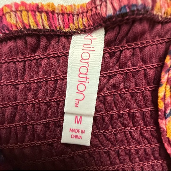 NWT Xhiliration crochet flowy burgundy red overlay maxi boho dress sz Med - Picture 12 of 16